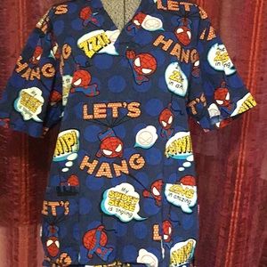 MARVEL COMICS SPIDERMAN Scrub top